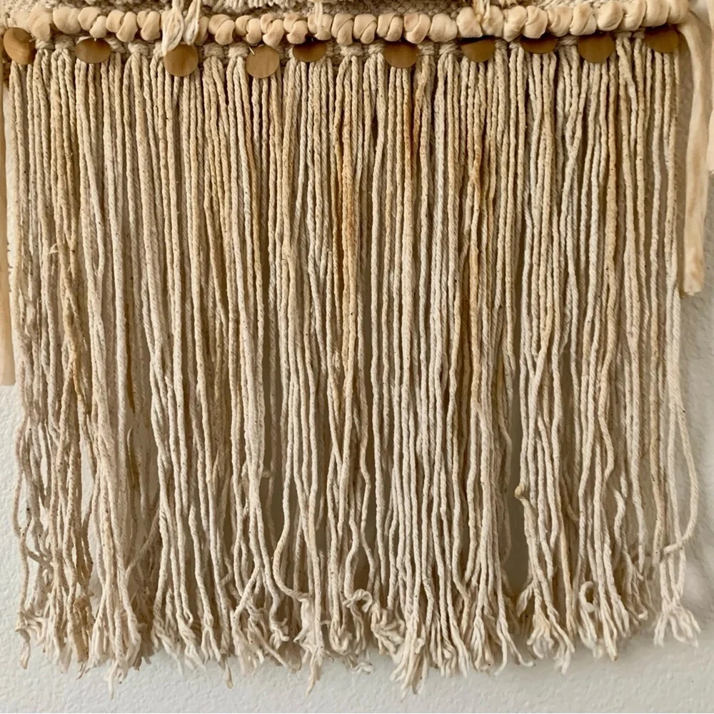 Karma living wall boho chic Macrame Bubble Fabric Art wall hanging 15/32”
